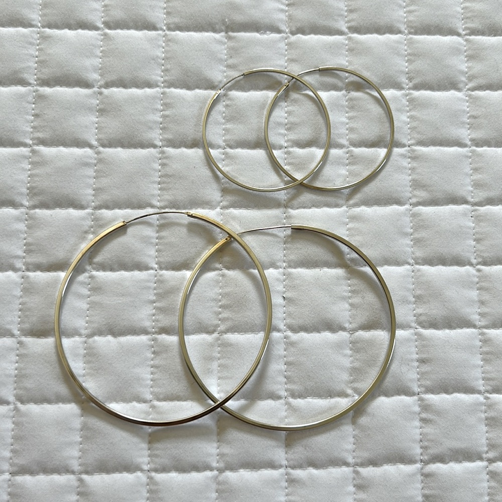 Set of sterling silver hoops